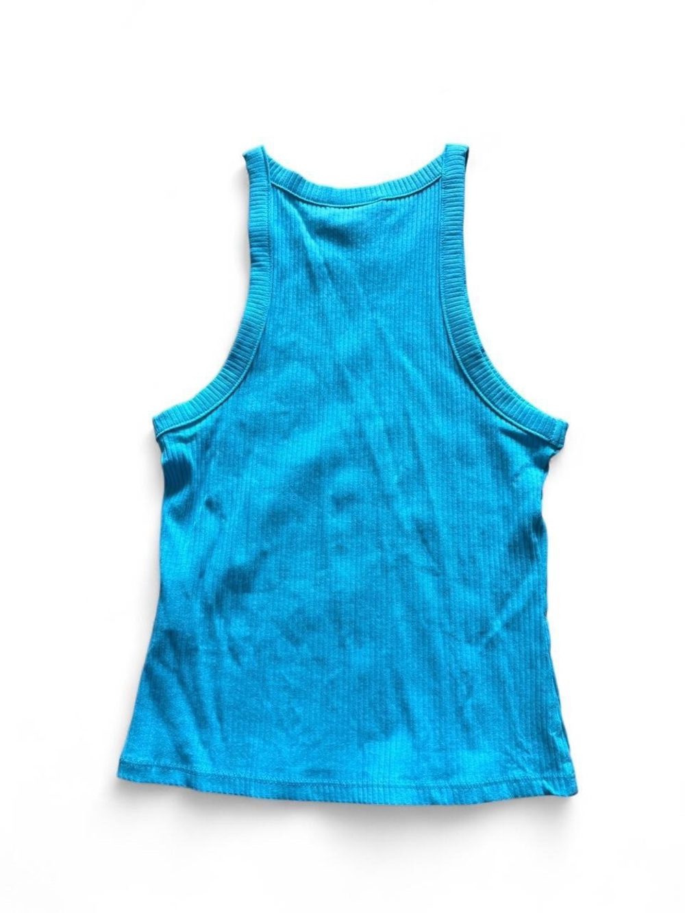 Monki Turquoise Ribbed High-Neck Tank - Picture 3 of 4
